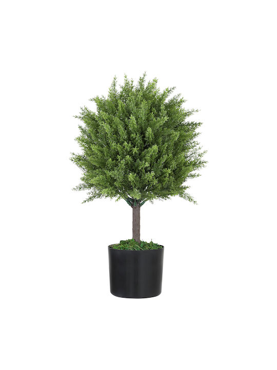Homcom Fake Plant Cedar Tree Pot Included Indoor Outdoor Height 55 cm Green 830-953v00gn