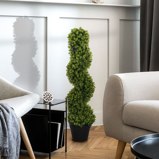 Homcom Plantă Artificială Eucalipt Spirală cu Ghiveci Inclus pentru Interior și Exterior Înălțime 90 cm Verde 830-951v00gn