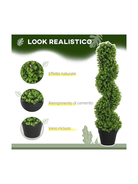 Homcom Fake Eucalyptus Spiral Plant Pot Included Indoor Outdoor Height 90 cm Green 830-951v00gn