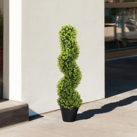 Homcom Plantă Artificială Eucalipt Spirală cu Ghiveci Inclus pentru Interior și Exterior Înălțime 90 cm Verde 830-951v00gn