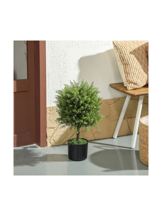 Homcom Fake Plant Cedar Tree Pot Included Indoor Outdoor Height 55 cm Green 830-953v00gn