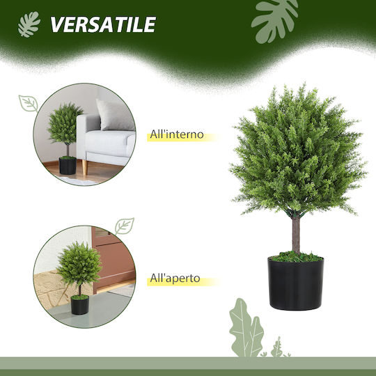 Homcom Künstliche Pflanze Zedernbaum Topf Inklusive Innen Außen Höhe 55 cm Grün 830-953v00gn