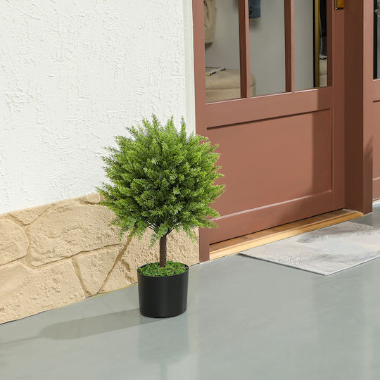 Homcom Künstliche Pflanze Zedernbaum Topf Inklusive Innen Außen Höhe 55 cm Grün 830-953v00gn