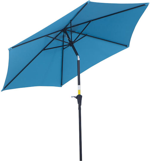 Round Aluminum Blue Parasol Φ2.7xH2.4m