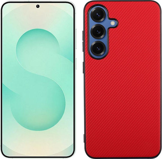 Volte-Tel Carbon Lift Umschlag Rückseite Silikon Rot (Galaxy S25+)
