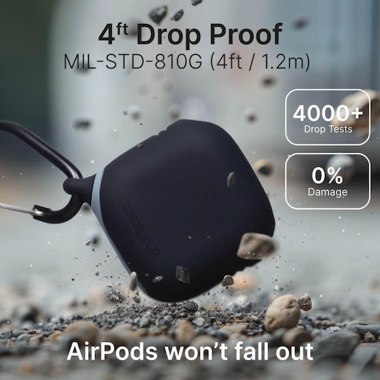 Catalyst Waterproof Θήκη Σιλικόνης με Γάντζο σε Μαύρο χρώμα για Apple AirPods 4
