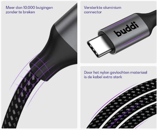 Buddi USB 2.0 Kabel USB-A-Stecker - USB-A-Stecker / USB-A-Buchse / USB-B-Stecker Schwarz 4.5m