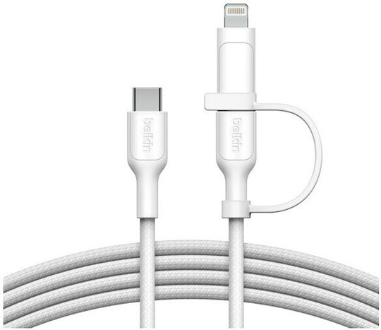 Belkin 'boostcharge Pro' USB-C to Lightning Cable 60W White 1.5m (CAC003hq1.5MWH)