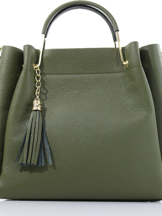 Passaggio Leather Leather Women's Bag Tote Hand Green