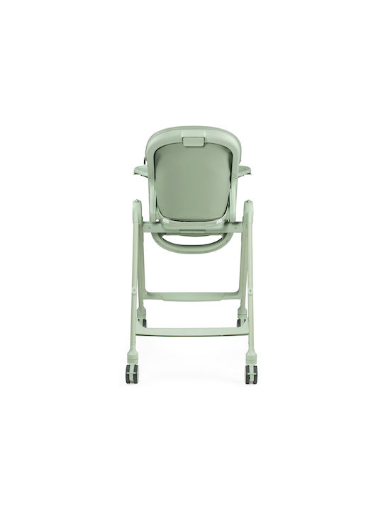 Peg Perego Living Foldable Baby Highchair 2 in 1 with Adjustable Height Sage