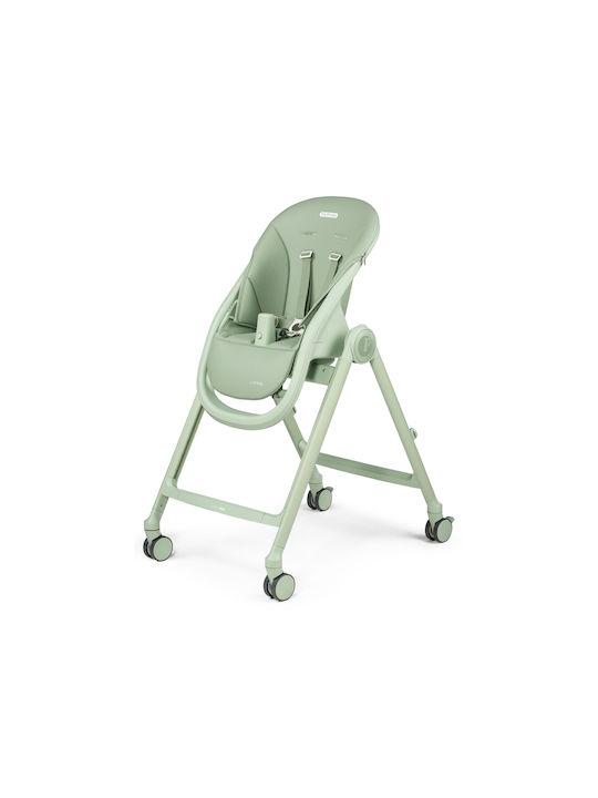 Peg Perego Living Foldable Baby Highchair 2 in 1 with Adjustable Height Sage