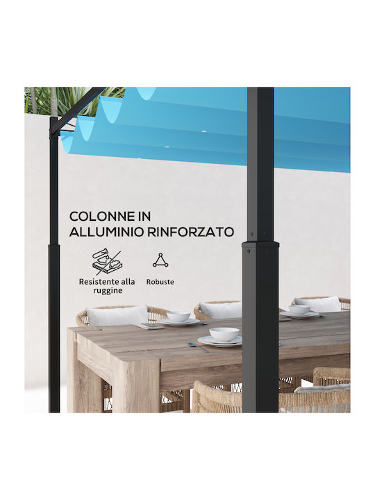 Πέργκολα Κήπου Gazebo από Μέταλλο 390x390x223cm Λευκή 84C-567V00WT