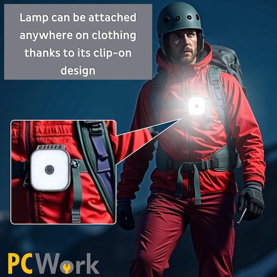 Pcwork Презареждащ се Челник LED IPX4 с Максимална Яркост 200лм Червен