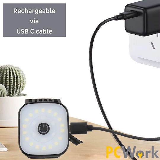 Pcwork Презареждащ се Челник LED IPX4 с Максимална Яркост 200лм Червен