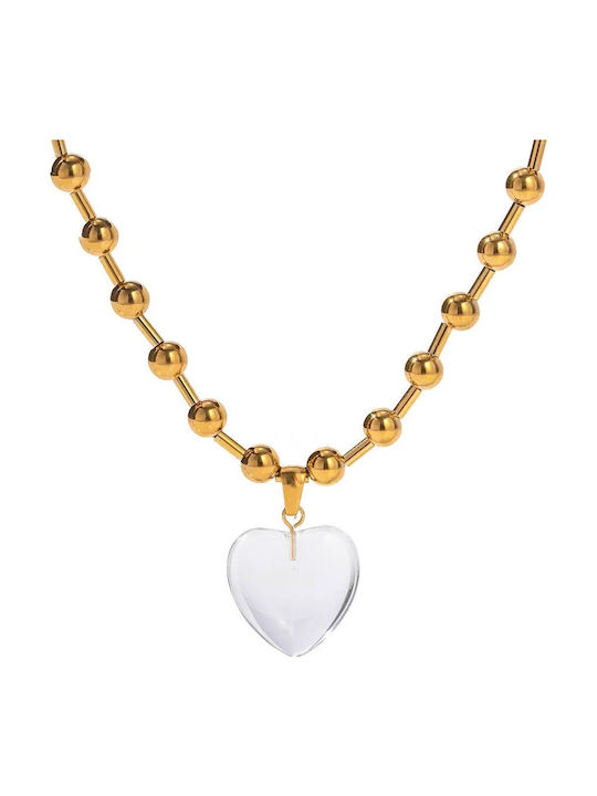 Necklace From Pink Gold Plated Steel Necklace From Pink Gold Plated Steel