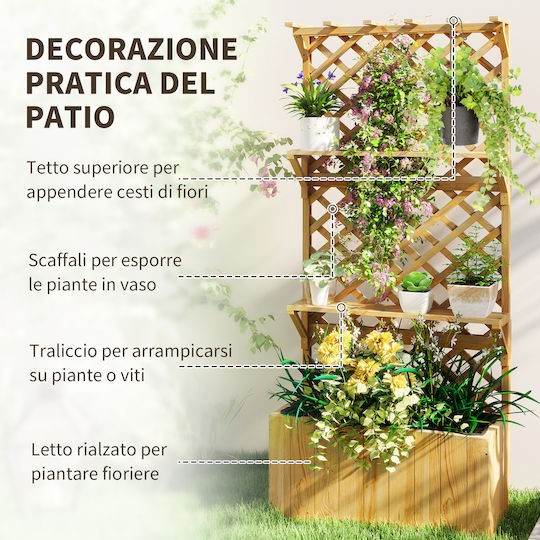 Outsunny Planter Box Wooden 76x33x177cm.