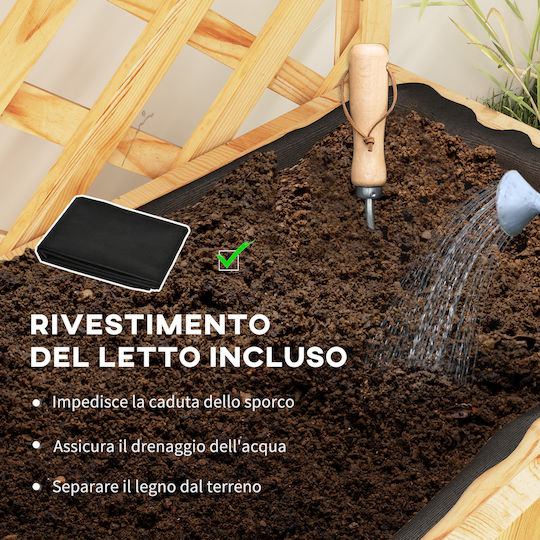 Outsunny Planter Box Wooden 76x33x177cm.