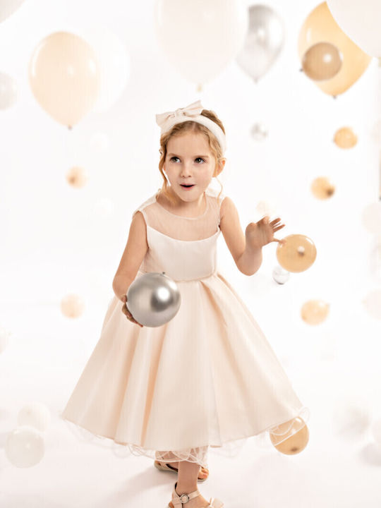Baby Bloom Ροζ Φόρεμα Βάπτισης από Τούλι