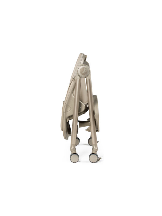 Peg Perego Living Foldable Baby Highchair 2 in 1 with Adjustable Height Space Sand