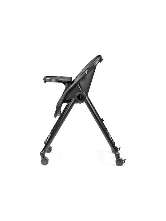 Peg Perego Living Αναδιπλούμενο Καρεκλάκι Φαγητού 2 in 1 με Ρυθμιζόμενο Ύψος True Black