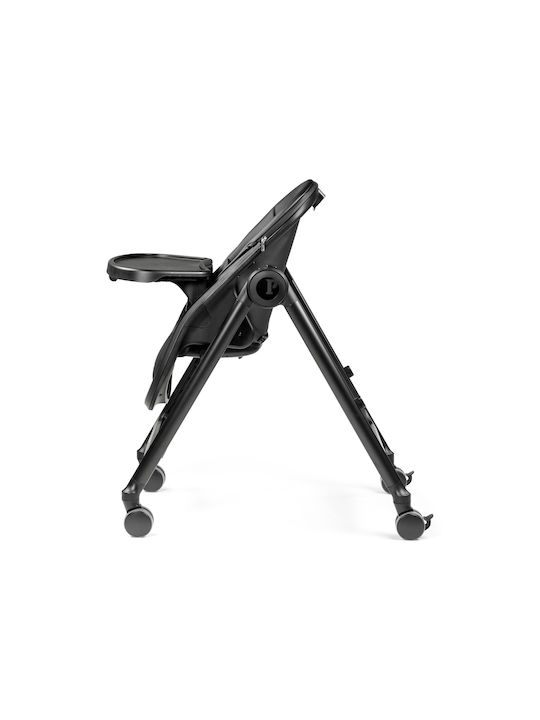 Peg Perego Living Αναδιπλούμενο Καρεκλάκι Φαγητού 2 in 1 με Ρυθμιζόμενο Ύψος True Black