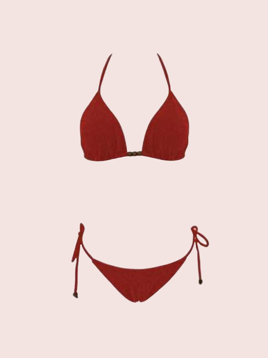 Modern Ocean Padded Bikini Set Bra & Slip Bottom RED