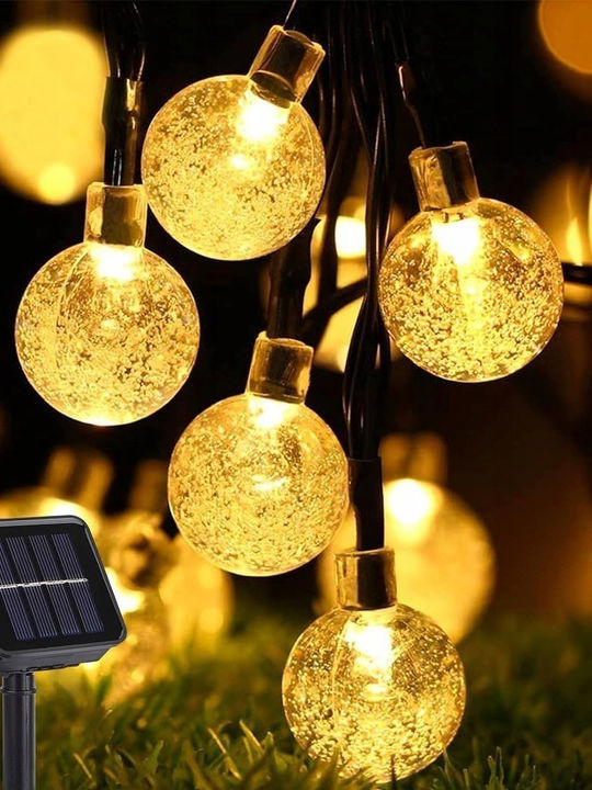LED-Lichterkette 100 kleine Glühbirnen 10m Solar betrieben Warmweißes Licht