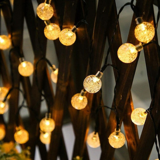 Led Fairy Lights Bubble Design 50 Bulbs 935cm Solar Powered Warm White Light