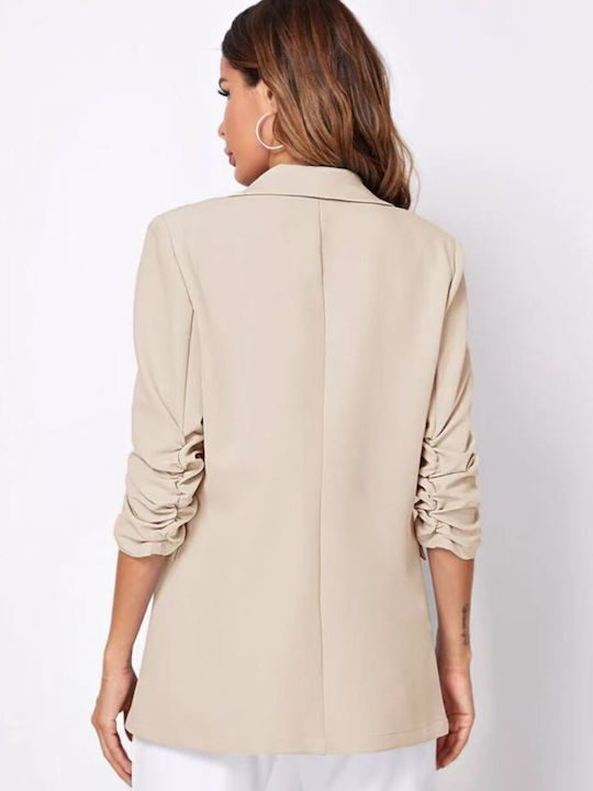 Pop Honey Damen Blazer Beige