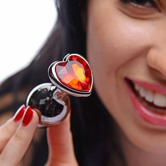 Naughty Toys Heart Base Plug Anal Mic Roșu