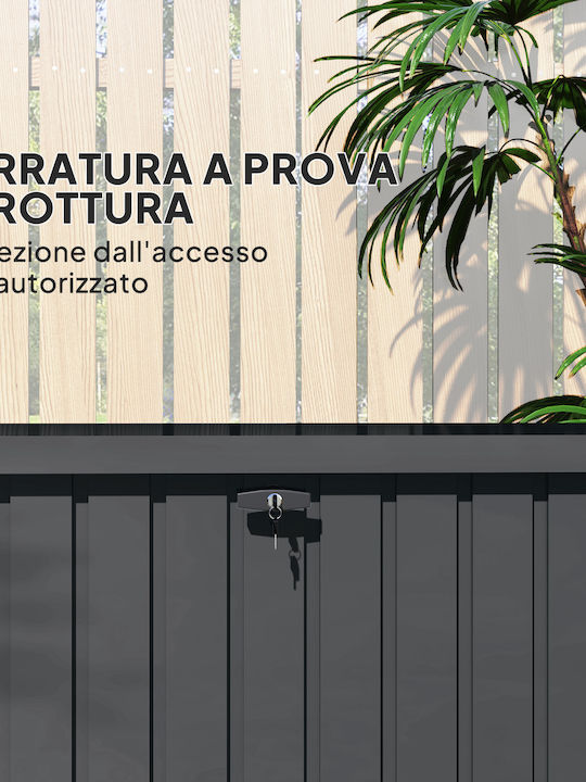 Outsunny Cutie de depozitare pentru exterior Metalic 400lt Gri L124xW66xH72buc