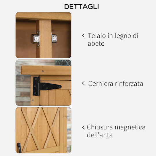 Δίφυλλη Ντουλάπα Ξύλινη με 3 Ράφια 75x40x90εκ.