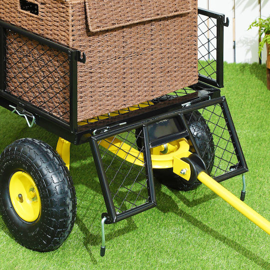 Garden Cart Metallic Four-wheel with Maximum Load Weight 200kg 25x25x51cm.