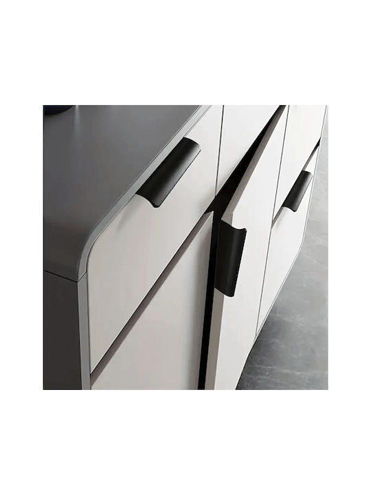 Hidden Kitchen Drawer Handle Aluminum Black 160mm
