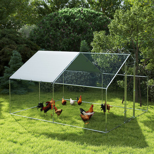 Pawhut Metallic Poultry Coop L3.4 x W3 x H1.9m