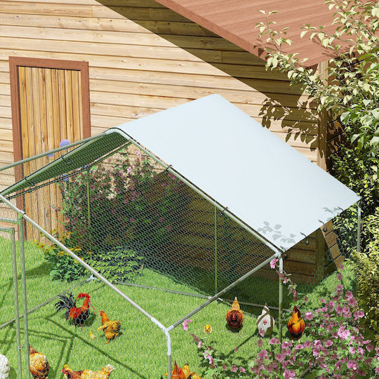 Pawhut Metallic Poultry Coop L3.4 x W3 x H1.9m