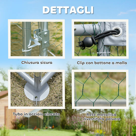 Pawhut Metallic Poultry Coop L3.4 x W3 x H1.9m