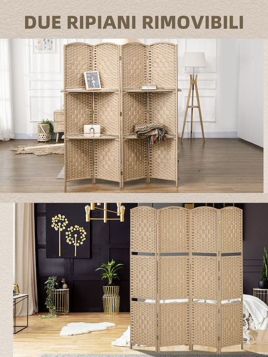 HomCom Διακοσμητικό Παραβάν Μεταλλικό 160x170cm