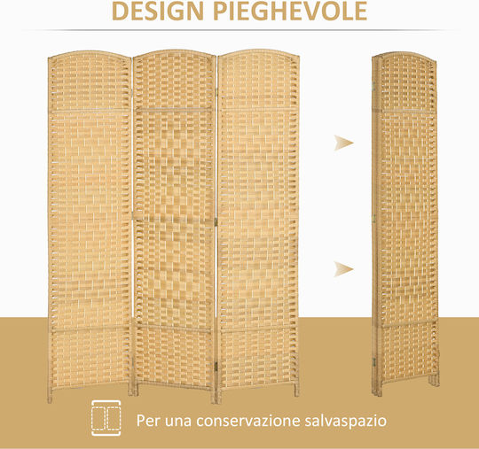 HomCom Διακοσμητικό Παραβάν Ξύλινο 135x180cm