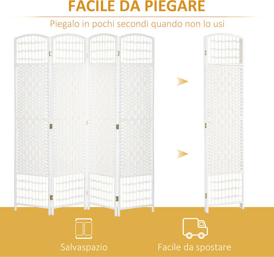 HomCom Διακοσμητικό Παραβάν Ξύλινο 160x170cm