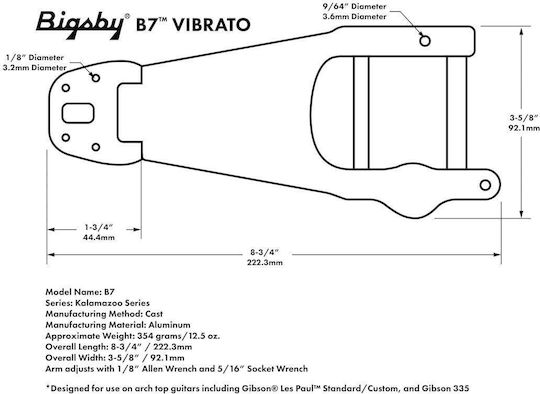 Bigsby B7 Vibrato Kit Archtop Ηλεκτρικής Κιθάρας