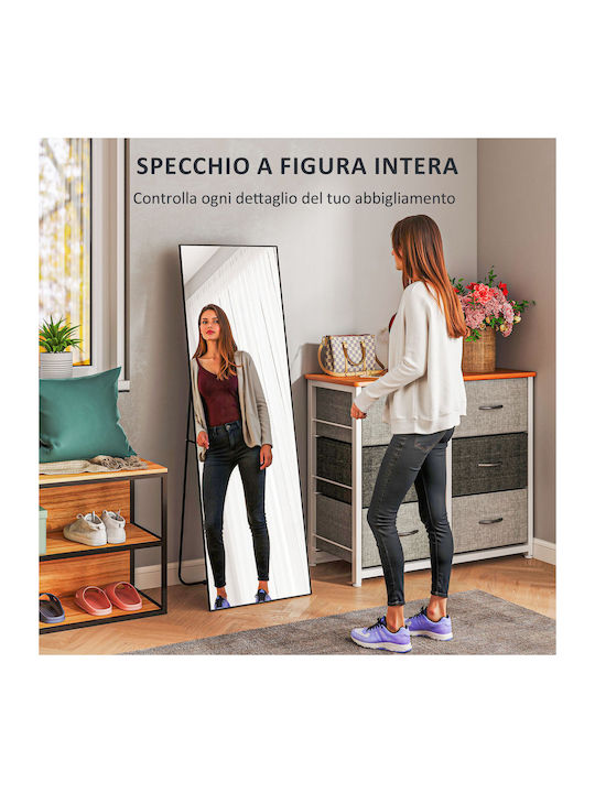 HomCom Καθρέπτης με Μαύρο Μεταλλικό Πλαίσιο 150x40cm