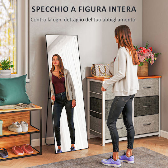 HomCom Καθρέπτης με Μαύρο Μεταλλικό Πλαίσιο 150x40cm
