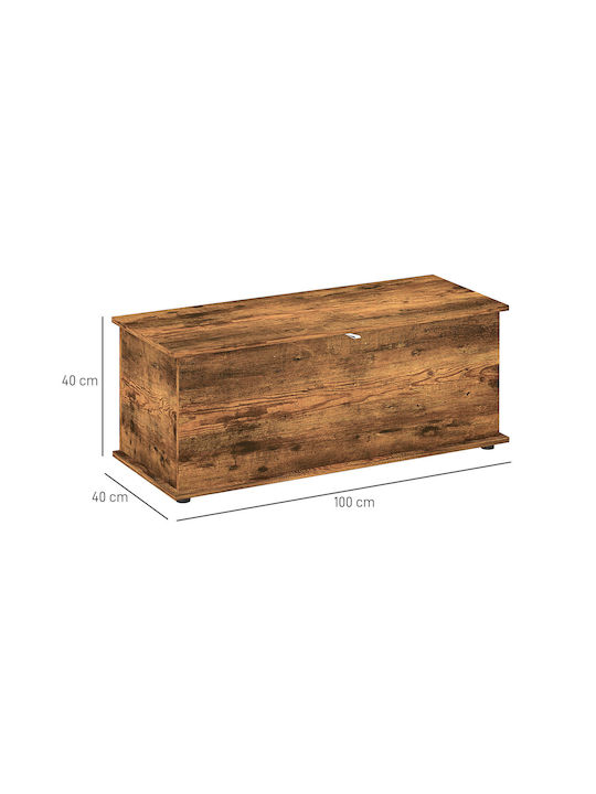 HomCom Декоративна куфар Дърво Кафяв 100x40x40бр