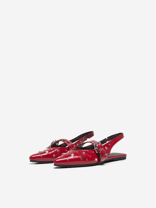 Onlaura5 Damen Ballerinas Slingback mit Riemen in Rot Farbe