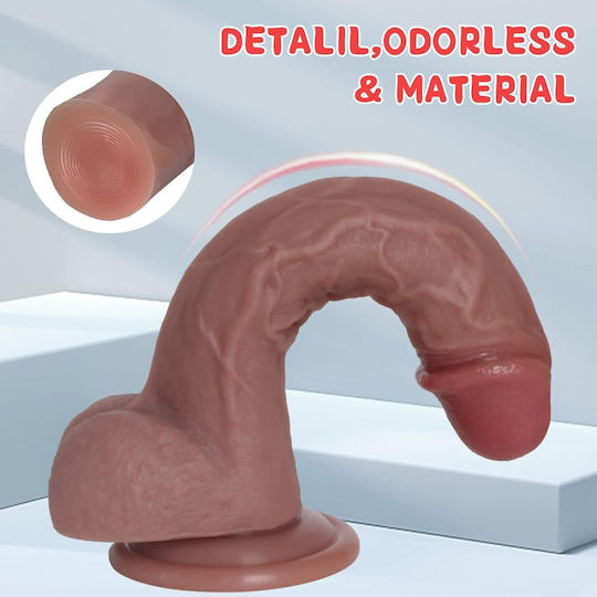 SMD Boytoy Glass Dildo with Balls and Suction Cup Flesh 19.5cm