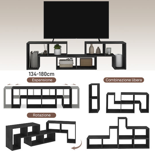 Black TV Stand L180xD30.5xH44cm