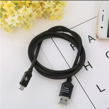 Cablu de încărcare și date de 2m lungime Negru USB A la Type-C