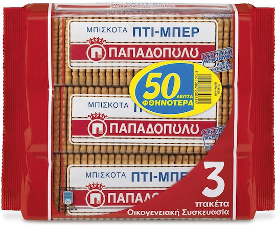 Παπαδοπούλου Μπισκότα Πτι Μπερ 3τμχ 225gr