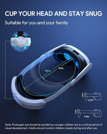 Aubika Meta Quest 3s/Quest 3 Quick Charging Head Strap with Built-in 8000mAh Battery Replacement Elite Strap Foldable Adjustable Accessories